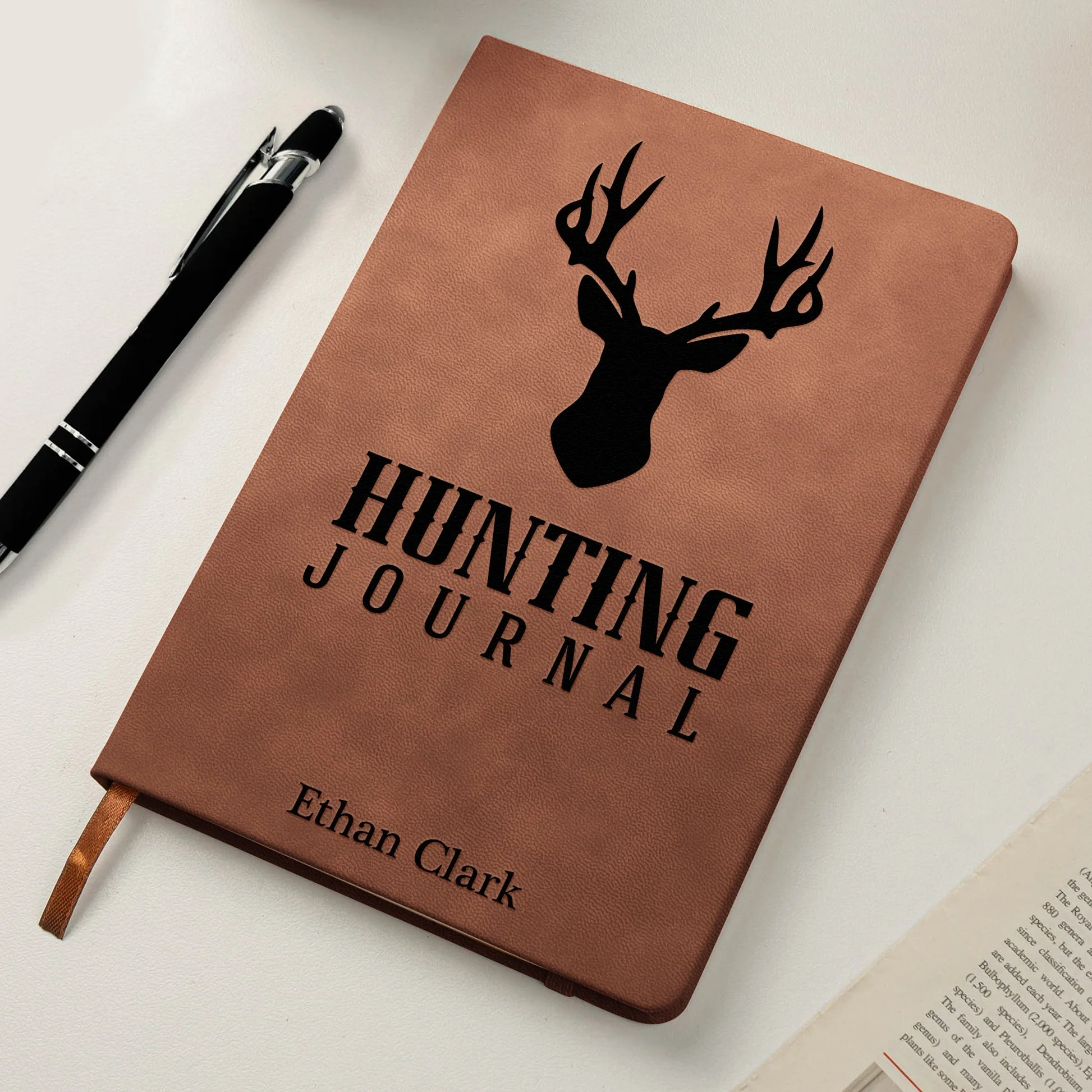 Leather Journal Deer Hunting Journal with Stag & Forest Cover for Hunting Adventures Unique Gift for Husband Dad Grandpa - Image 6