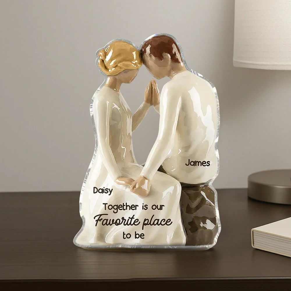 Shaped Acrylic Block Plaque Romantic Couple Keepsake Together is Our Favorite Place to Be Creative Gift for Couple Home Accent - Image 2