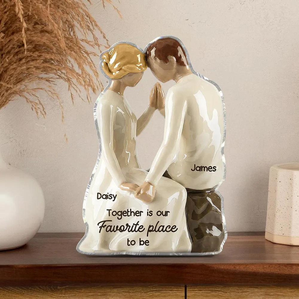 Shaped Acrylic Block Plaque Romantic Couple Keepsake Together is Our Favorite Place to Be Creative Gift for Couple Home Accent - Image 6