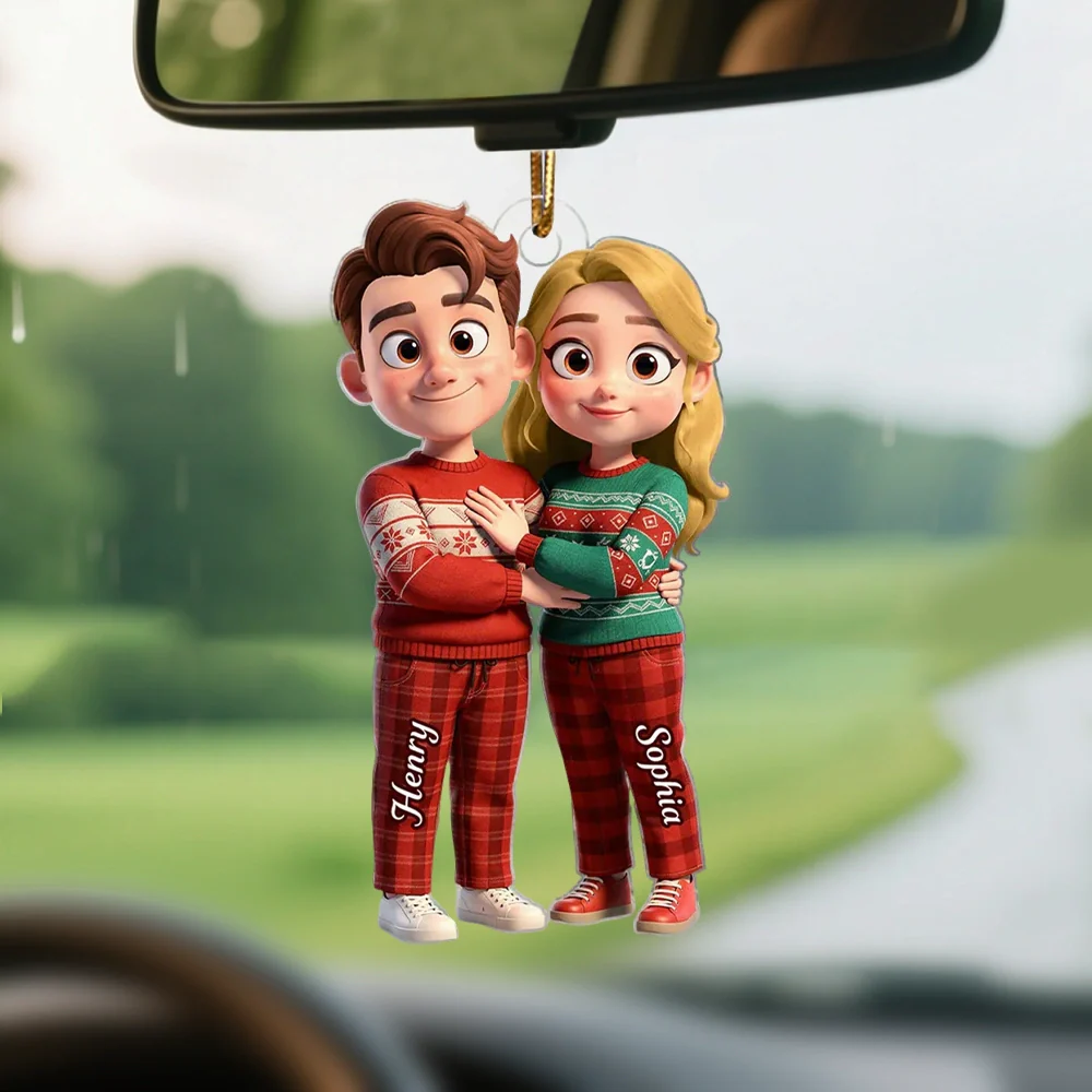Cute Cartoon Couple Acrylic Ornament Personalized Keepsake for Couples Sweet Home Decor Gift for Wife or Husband - Image 3