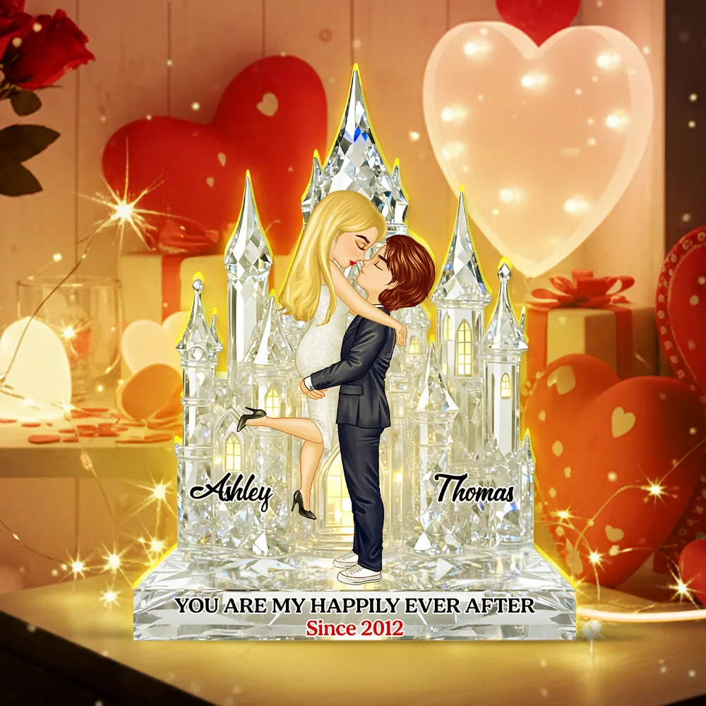 You Are My Happily Ever After Acrylic Light Box, Custom Romantic Night Light, Warm Glow Bookshelf Display, Creative Gift for Couples - Image 5