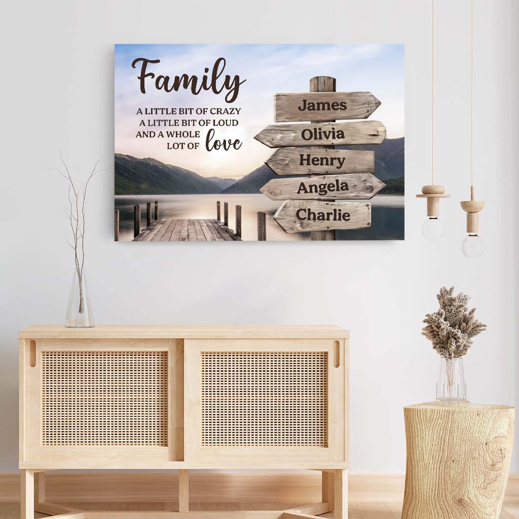 Family Love Quote Poster with Custom Names, Scenic Dock and Mountains Wall Decor, Thoughtful Unique Gift - Image 3