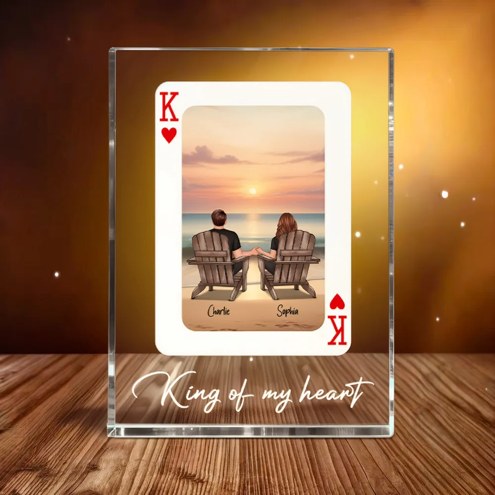 Rectangle Acrylic Block Plaque Personalized for Couples, Beach Chairs at Sunset, Sweet Desk Decor Keepsake Gift for Your Partner - Image 8