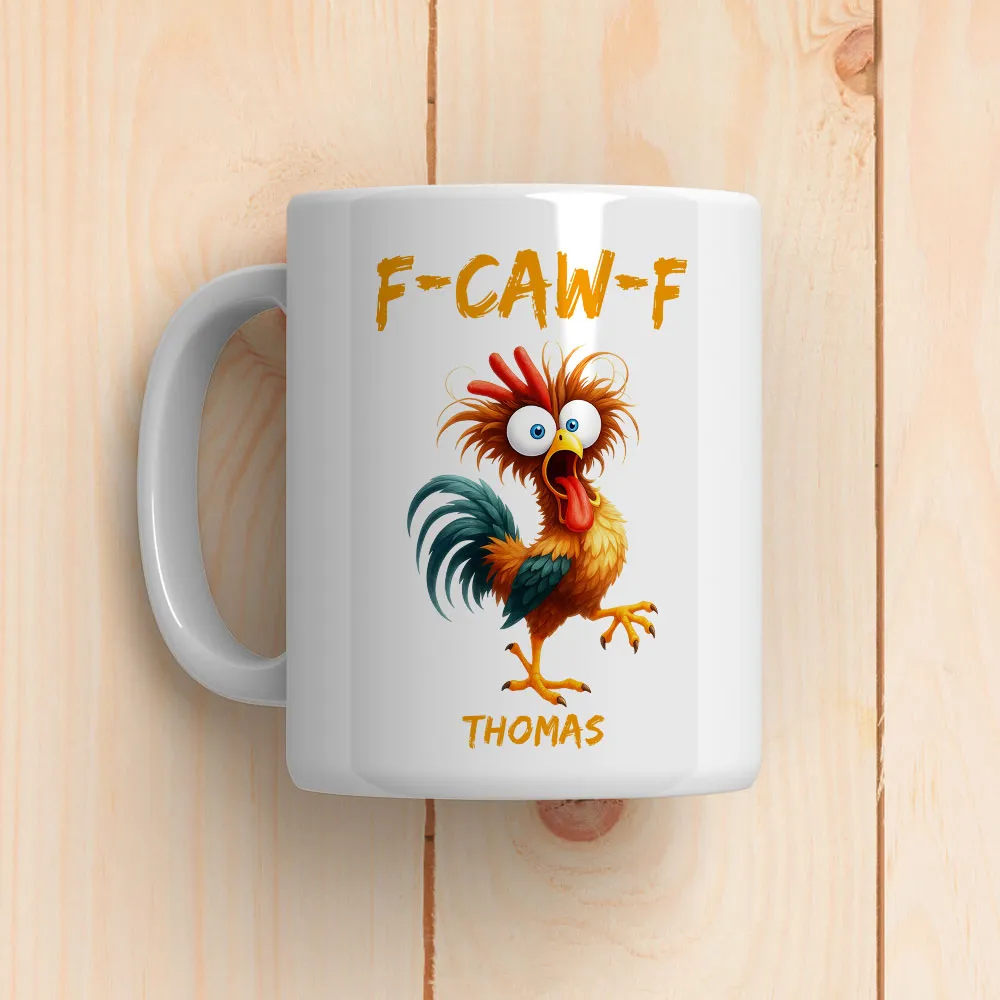 Personalized White Ceramic Mug with Funny Chicken Illustration, Unique Custom Gift for Coworker, Morning Coffee Mood Booster - Image 6