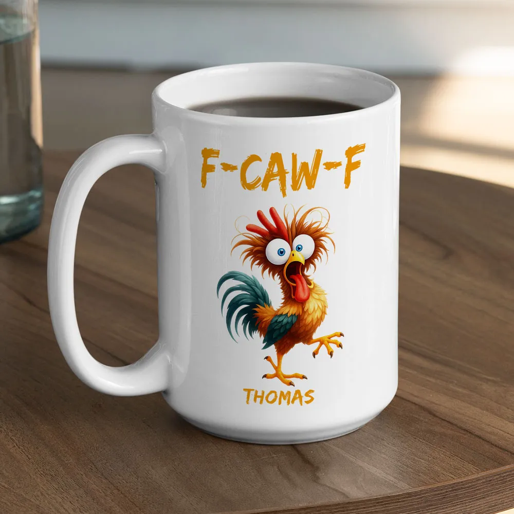 Personalized White Ceramic Mug with Funny Chicken Illustration, Unique Custom Gift for Coworker, Morning Coffee Mood Booster - Image 8