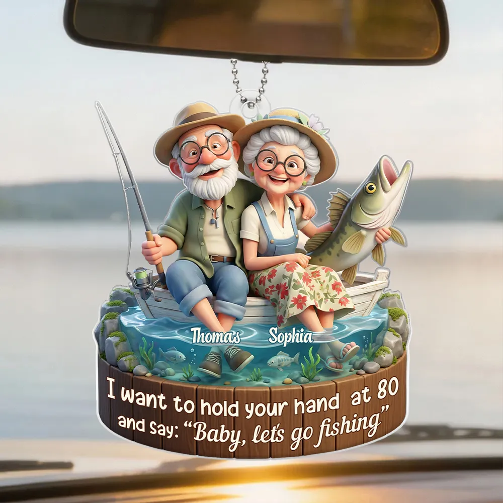 Acrylic Ornament Personalized Sweet Fishing Date Scene Heartwarming Holiday Decor Unique Creative Gift for Couples - Image 8