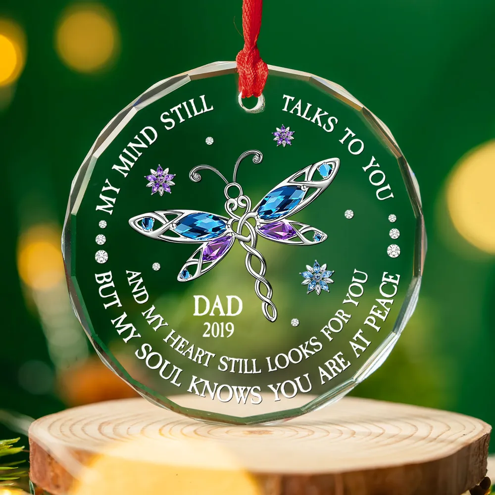 Personalized Crystal Ornament Memorial Butterfly Design for Christmas Tree Decor, Unique Sympathy Gift for Family - Image 2