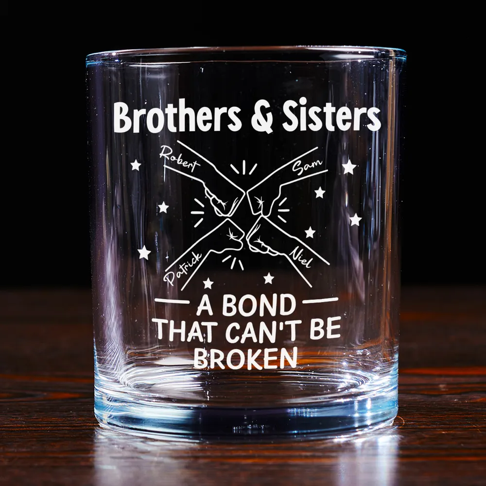 Personalized Brothers Whiskey Glass with Fist Bump Design, Unique Gift for Brother, A Bond That Can't Be Broken - Image 6