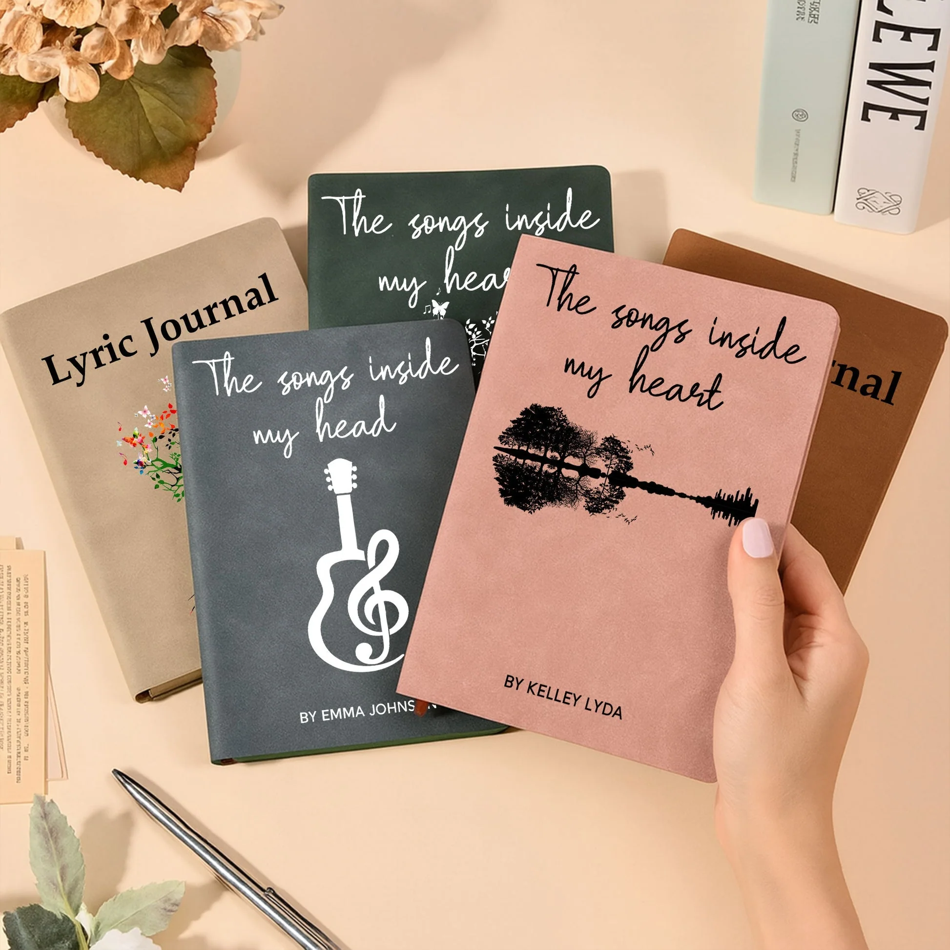 Personalized Leather Journal Music Quote Cover Lyric Journal Look for the Unique Creative Gift for Songwriters - Image 2