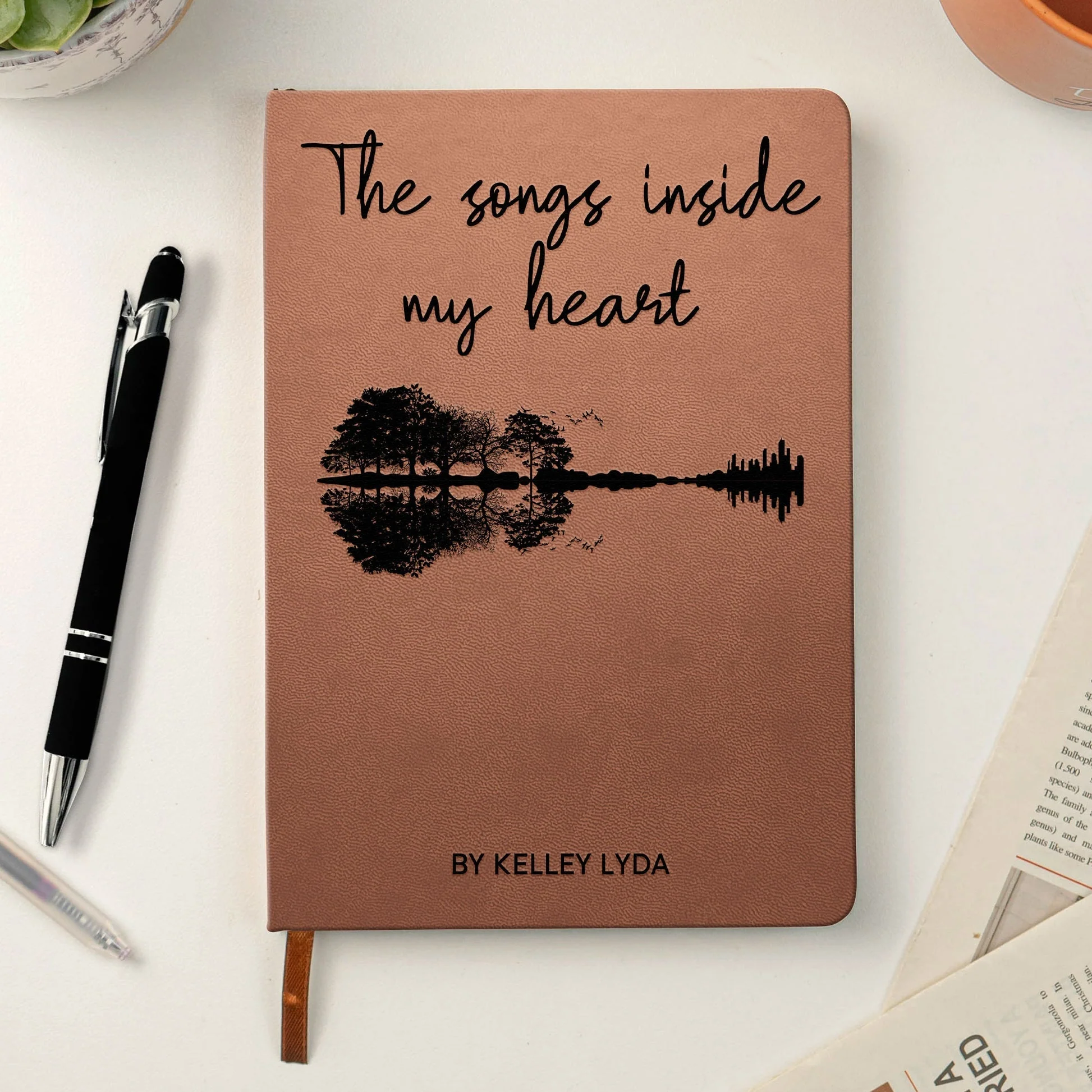 Personalized Leather Journal Music Quote Cover Lyric Journal Look for the Unique Creative Gift for Songwriters - Image 3