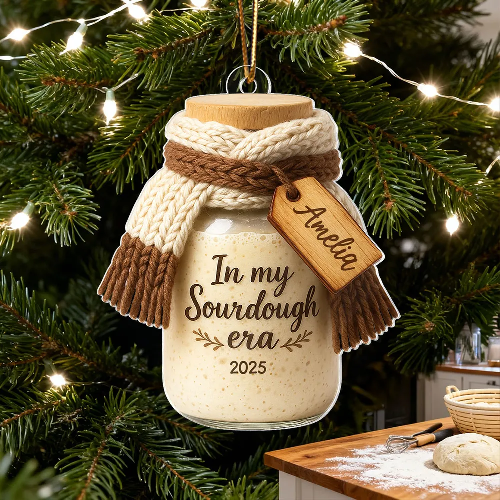 Personalized Acrylic Ornament In My Sourdough Era Cute Jar Design Christmas Tree Decor Unique Gift for Bakers - Image 5