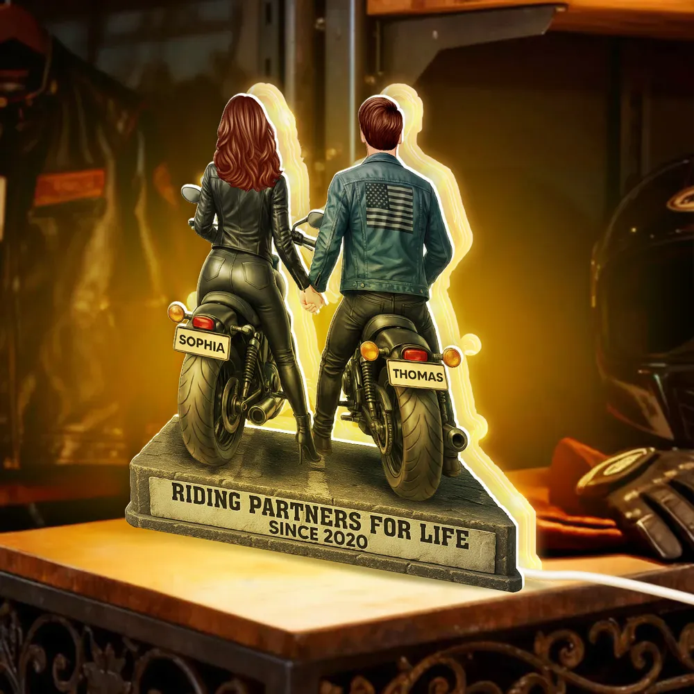 Riding Partners for Life Acrylic Car Hanger, Personalized Couple on Motorcycles Rearview Mirror Decor, Sentimental Gift for Couples - Image 10