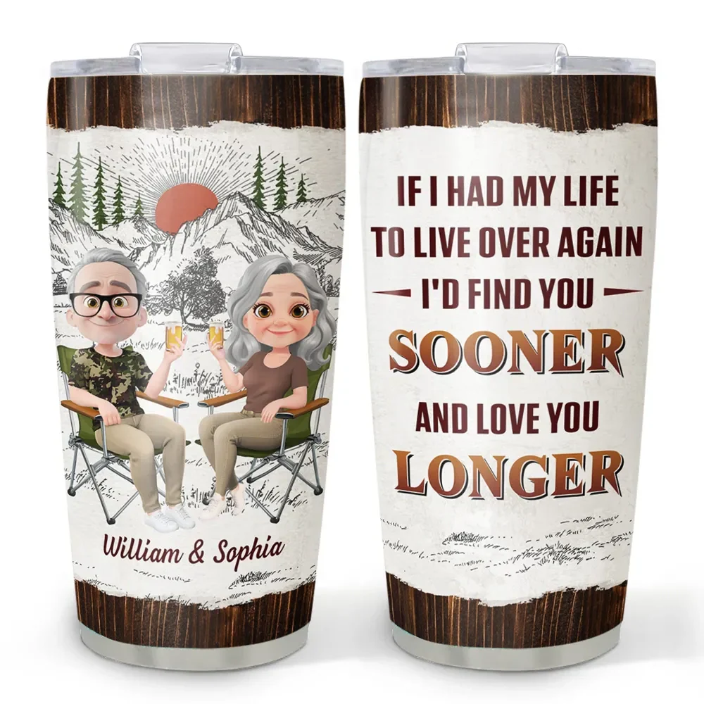 Insulated Travel Tumbler with Love Quote and Mountain Sunset Scene, Personalized Unique Gift for Couple - Image 5