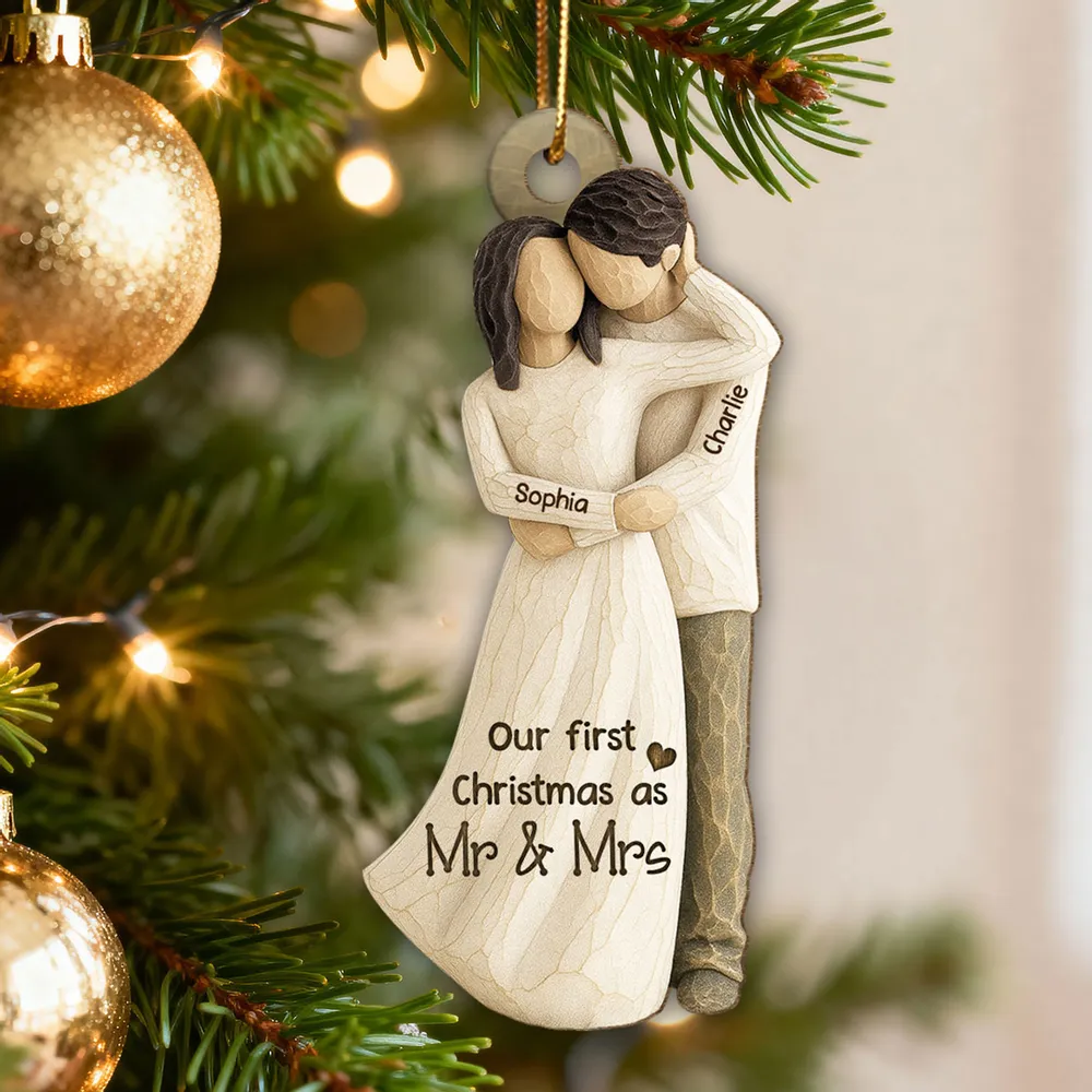 Wooden Ornament Personalized Couple Keepsake With Cozy Neutral Style - Sweet Holiday Gift That Says 'You & Me We got this' - Image 5