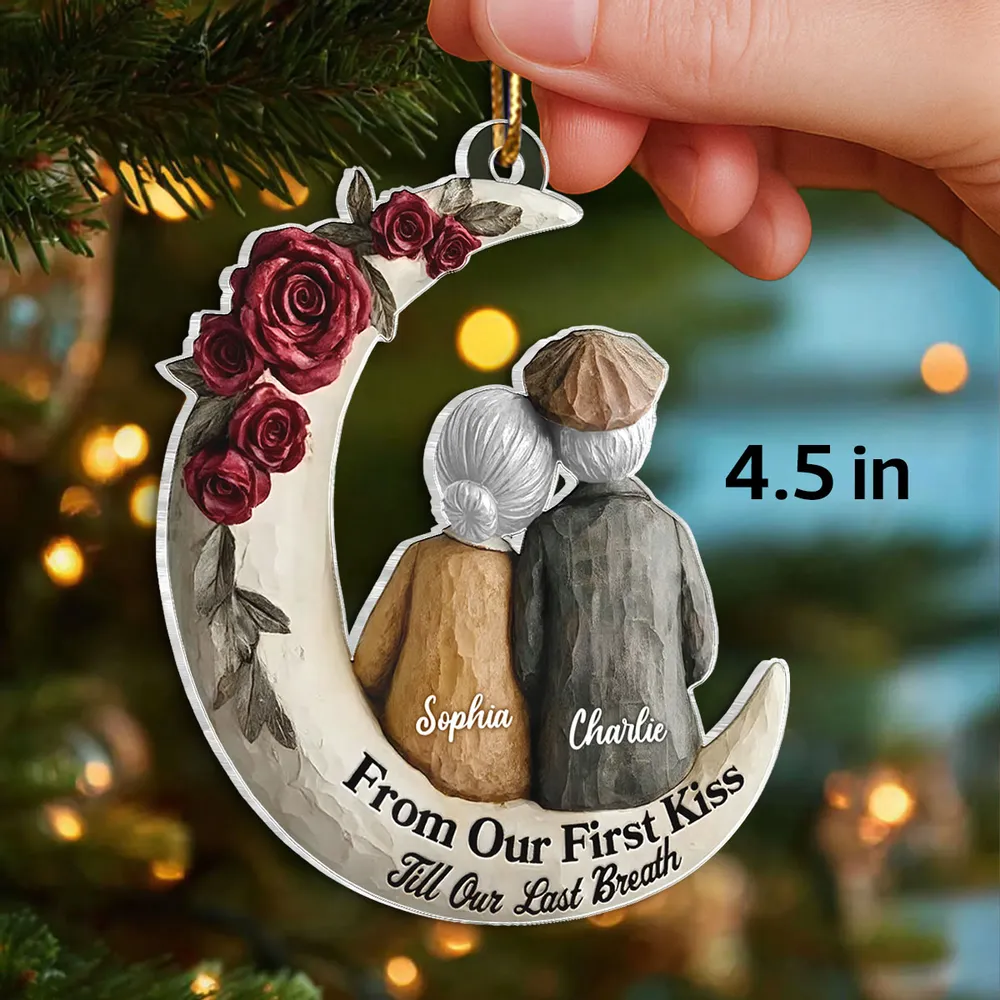 Acrylic Ornament with 'From Our First Kiss Till Our Last Breath' Sweet Couple Moon Christmas Ornament Unique Gift - Image 7
