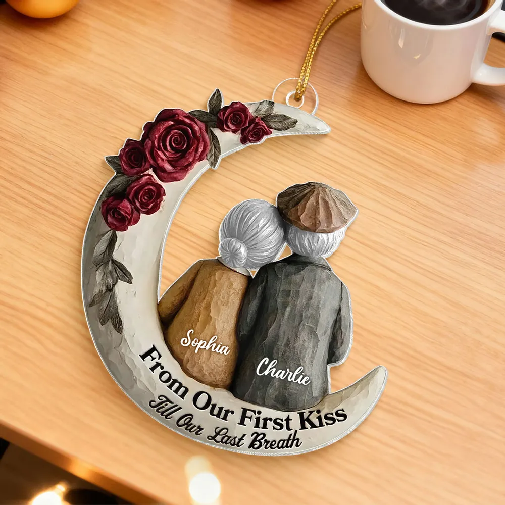 Acrylic Ornament with 'From Our First Kiss Till Our Last Breath' Sweet Couple Moon Christmas Ornament Unique Gift - Image 8