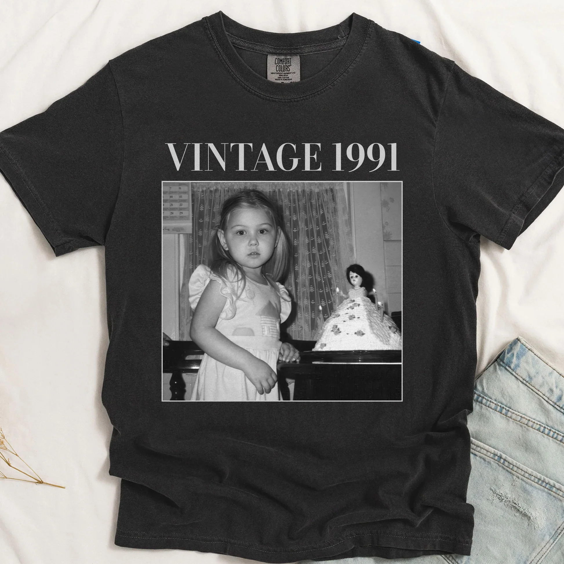 Nostalgic Personalized Photo Classic Tee Vintage Style Keepsake You Can Customize A Unique Creative Gift for Family - Image 2
