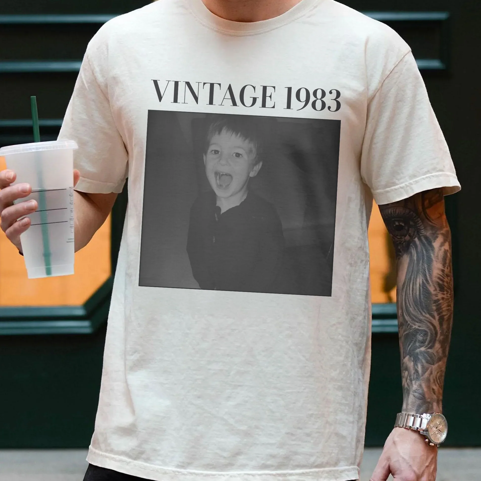 Nostalgic Personalized Photo Classic Tee Vintage Style Keepsake You Can Customize A Unique Creative Gift for Family - Image 3