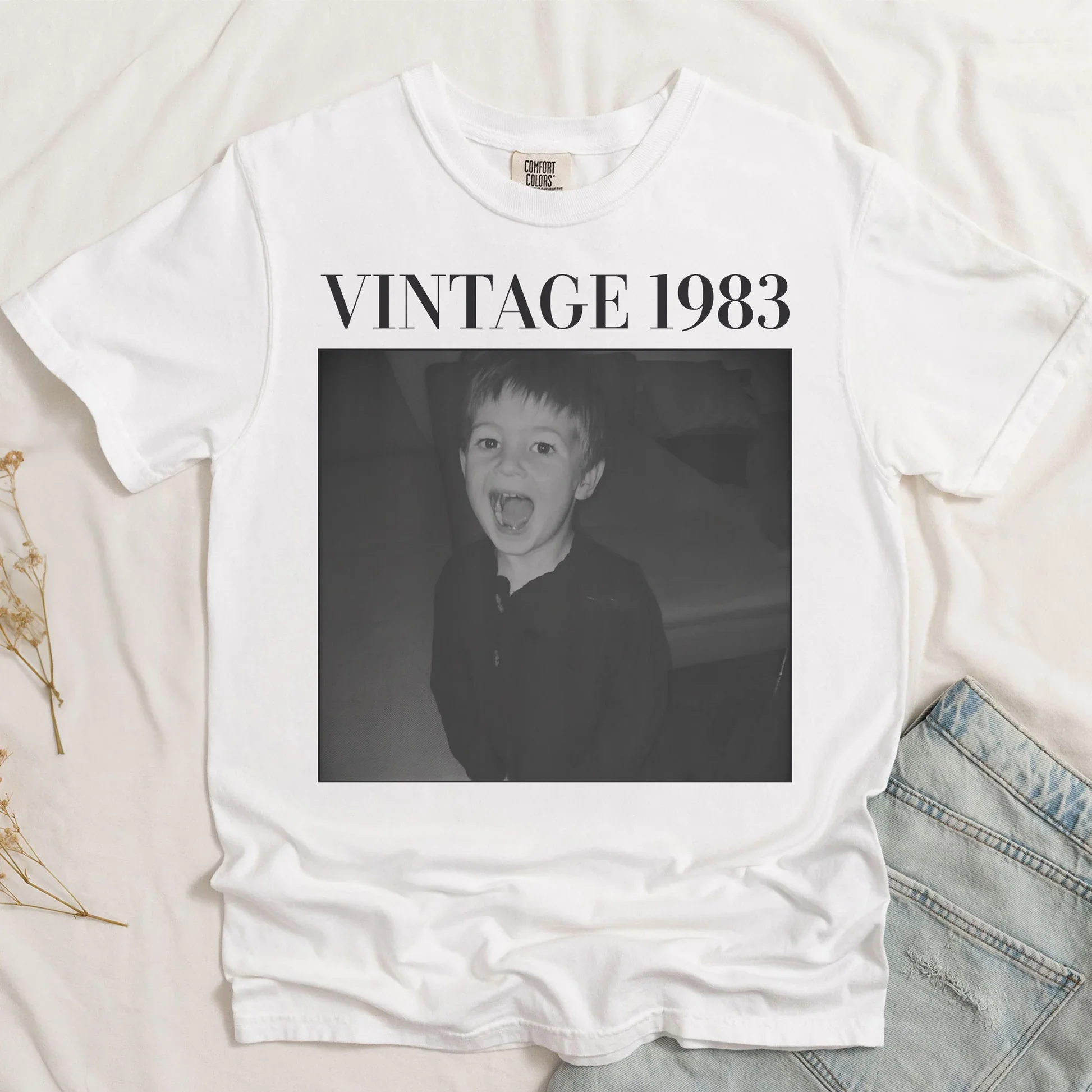 Nostalgic Personalized Photo Classic Tee Vintage Style Keepsake You Can Customize A Unique Creative Gift for Family - Image 4