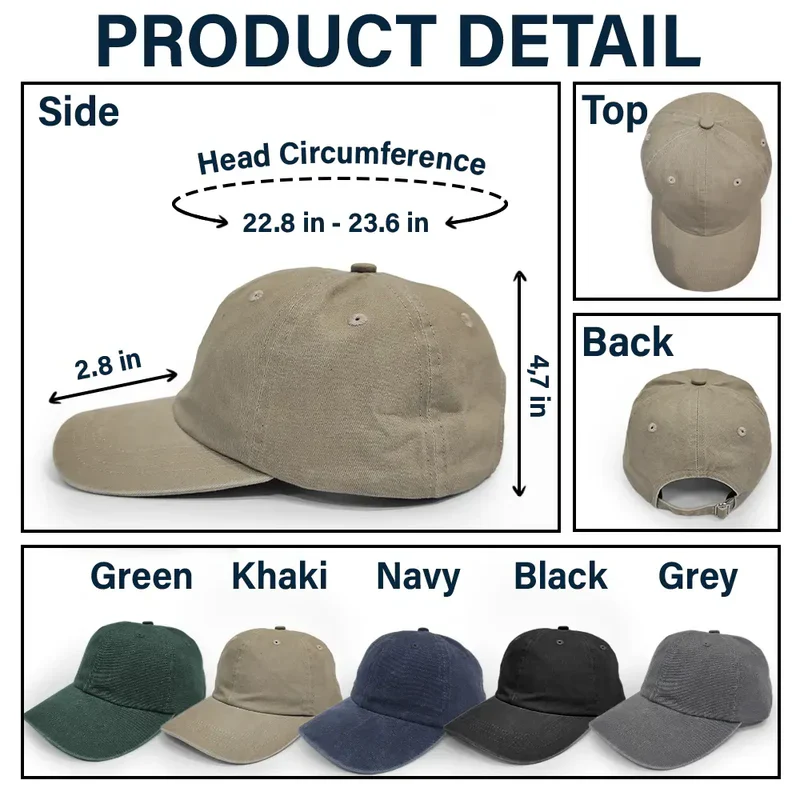 Personalized Washed Denim Baseball Cap Camping Partners For Life Outdoor Wear Vintage Look Unique Gift for Couple - Image 4