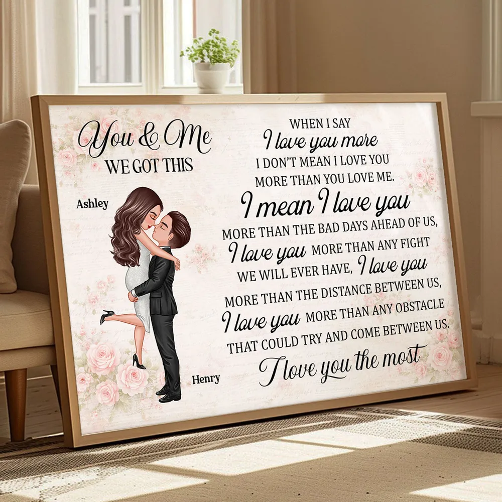 Personalized Couple Quote Poster You & Me We Got This Romantic Wall Art Unique Gift for Couple - Image 8