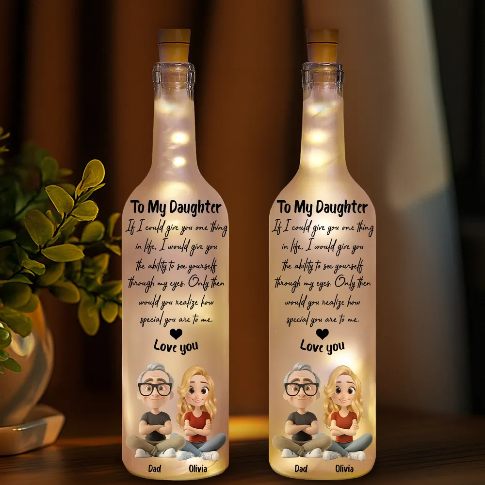 Personalized Bottle Lamp With Daughter Quote, Warm Glow Bedroom Decor, Unique Gift For Daughter From Mom - Image 2