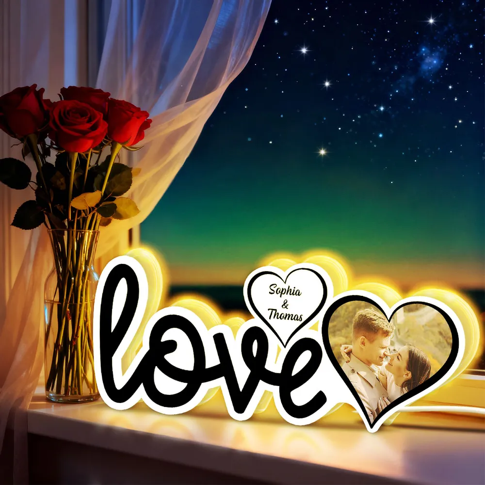 Personalized Love Acrylic Light Box With Custom Photo, Cozy Bedroom Glow, Unique Romantic Gift for Couple - Image 2
