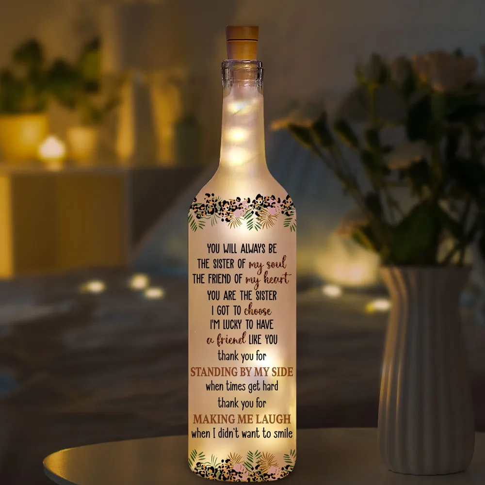 To My Bestie Bottle Lamp, Personalized Friendship Quote With Soft Ambient Light, Thoughtful Gift for Best Friend - Image 3