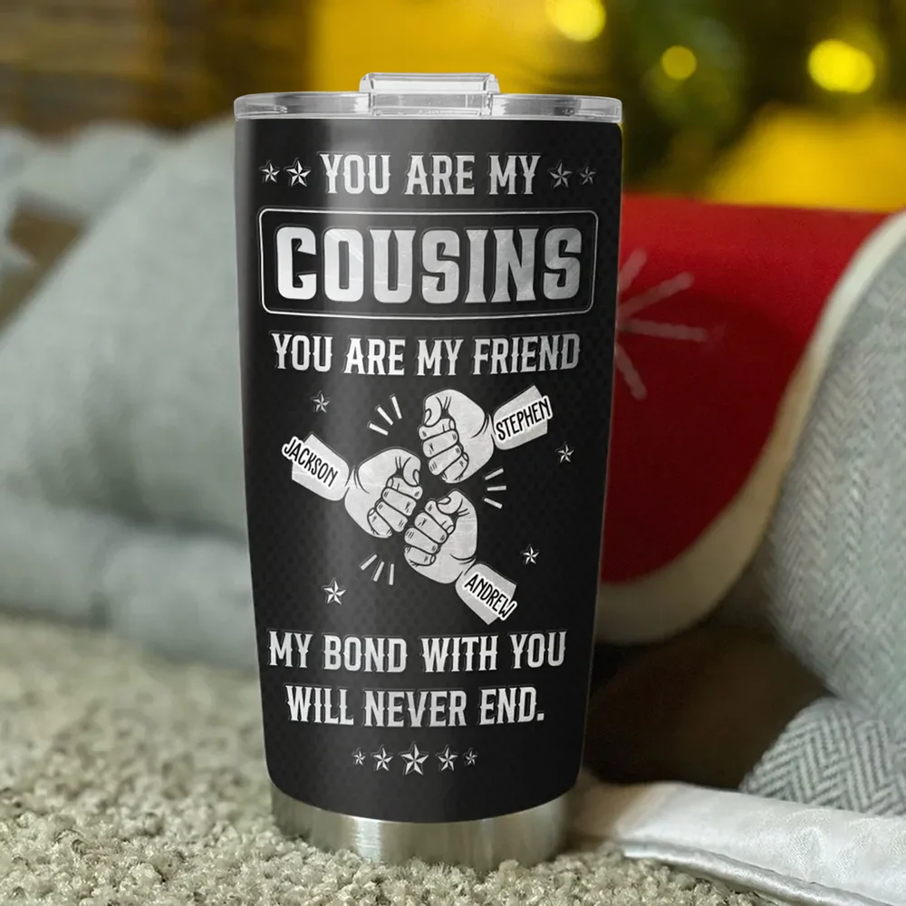 Personalized Insulated Travel Tumbler Brothers Quote Fist Bump Design Unique Gift For Brother Friendship Keepsake