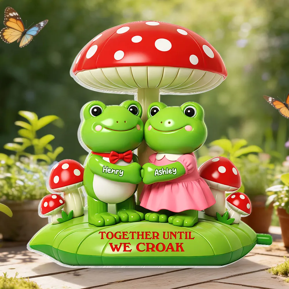 Shaped Acrylic Block Plaque Personalized Frog Love Keepsake Together Until We Croak Sweet Shelf Decor Unique Gift for Wife Husband - Image 2