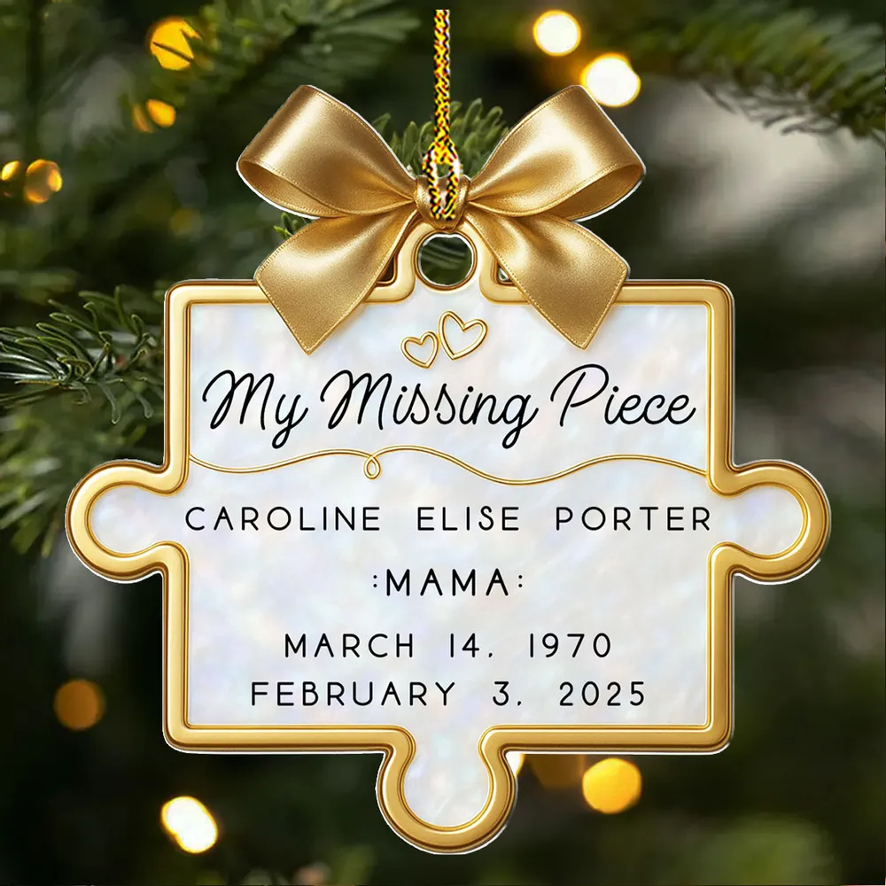 A Piece Of Us Gone - Personalized Custom Acrylic Ornament - Image 3