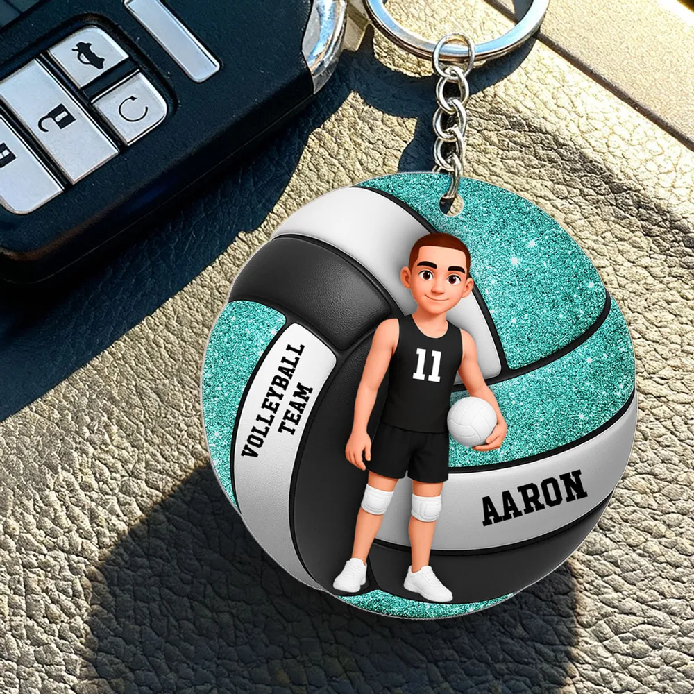 Cute Volleyball Player Acrylic Keychain, Personalized Team Style Charm For Bags & Keys, Sweet Everyday Gift For Her - Image 3