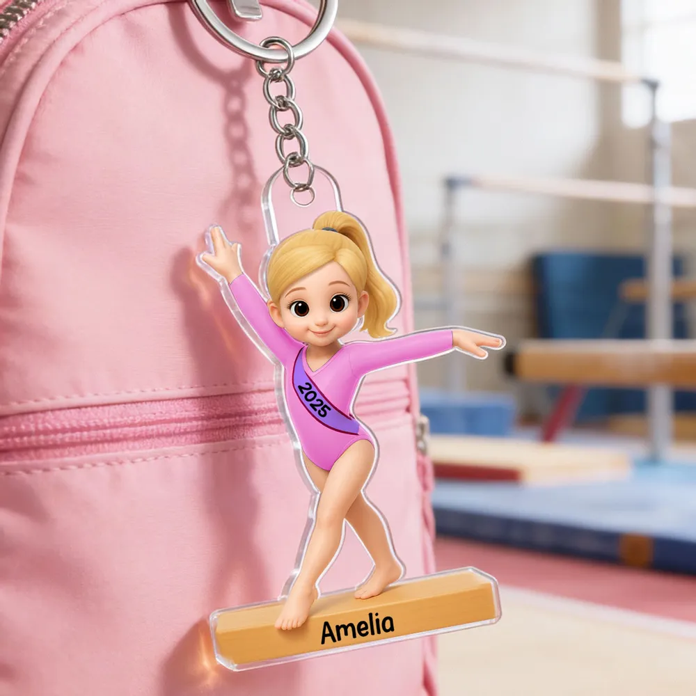 Custom Name Gymnastics Acrylic Keychain Bright Cute Charm for Backpack or Keys A Sweet Unique Gift - Image 7