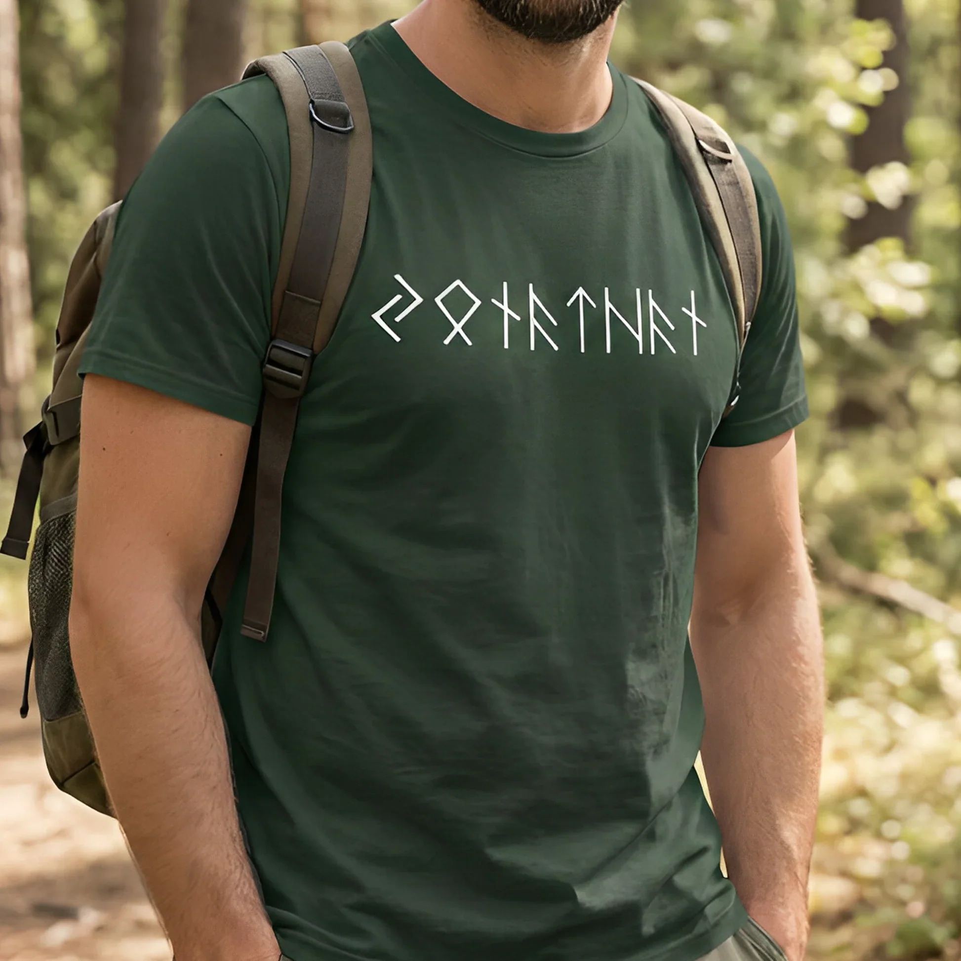 Personalized Runes Name Classic Tee, Minimal Viking-Inspired Rune Text Shirt, Unique Gift for Him or Her - Image 3