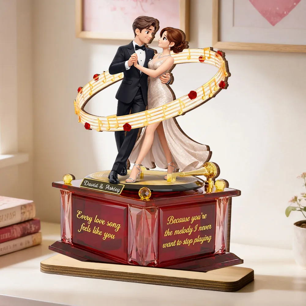 Personalized 2-Layer Wooden Plaque Dancing Couple with Musical Notes Romantic Gift for Him or Her, A Unique Love Keepsake - Image 2