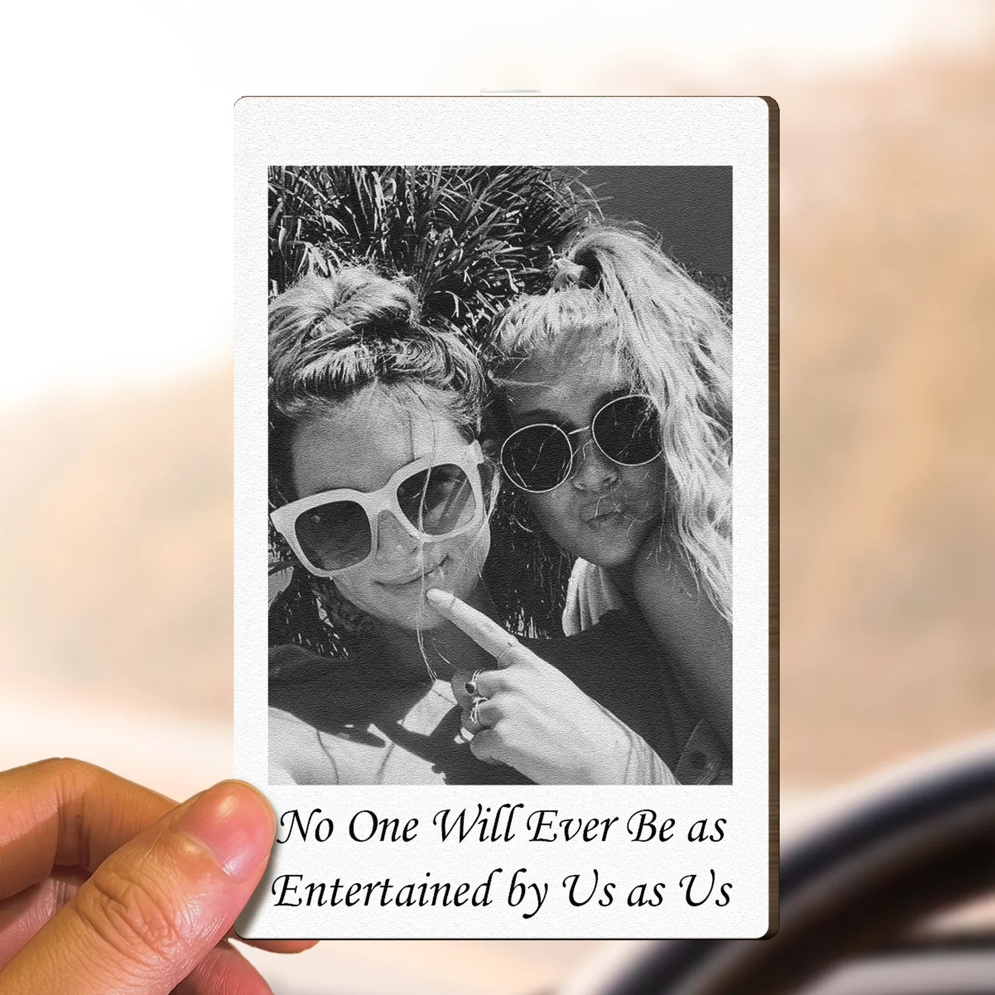 Personalized Wooden Car Visor Clip Polaroid-Style Photo Keepsake for Best Friends, Cute Travel Companion Unique Gift - Image 6