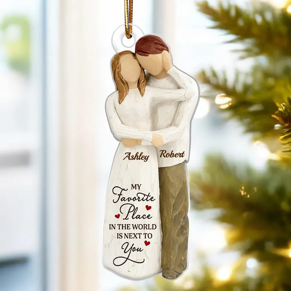 Personalized Couple Hugging Acrylic Ornament Romantic Christmas Tree Decor Unique Creative Gift For Husband Or Wife - Image 6