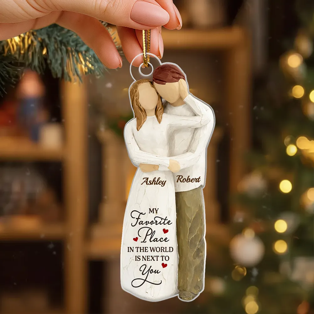 Personalized Couple Hugging Acrylic Ornament Romantic Christmas Tree Decor Unique Creative Gift For Husband Or Wife - Image 7