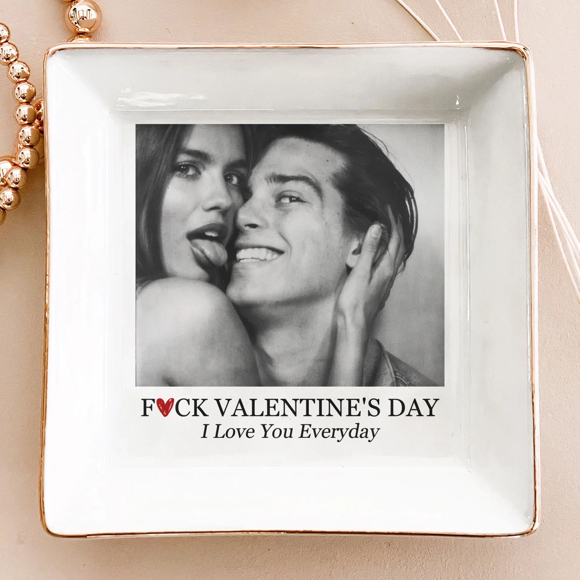 Personalized Photo Jewelry Dish for Couple Vanity Decor, Romantic Keepsake Tray, Unique Gift for Wife or Girlfriend - Image 2