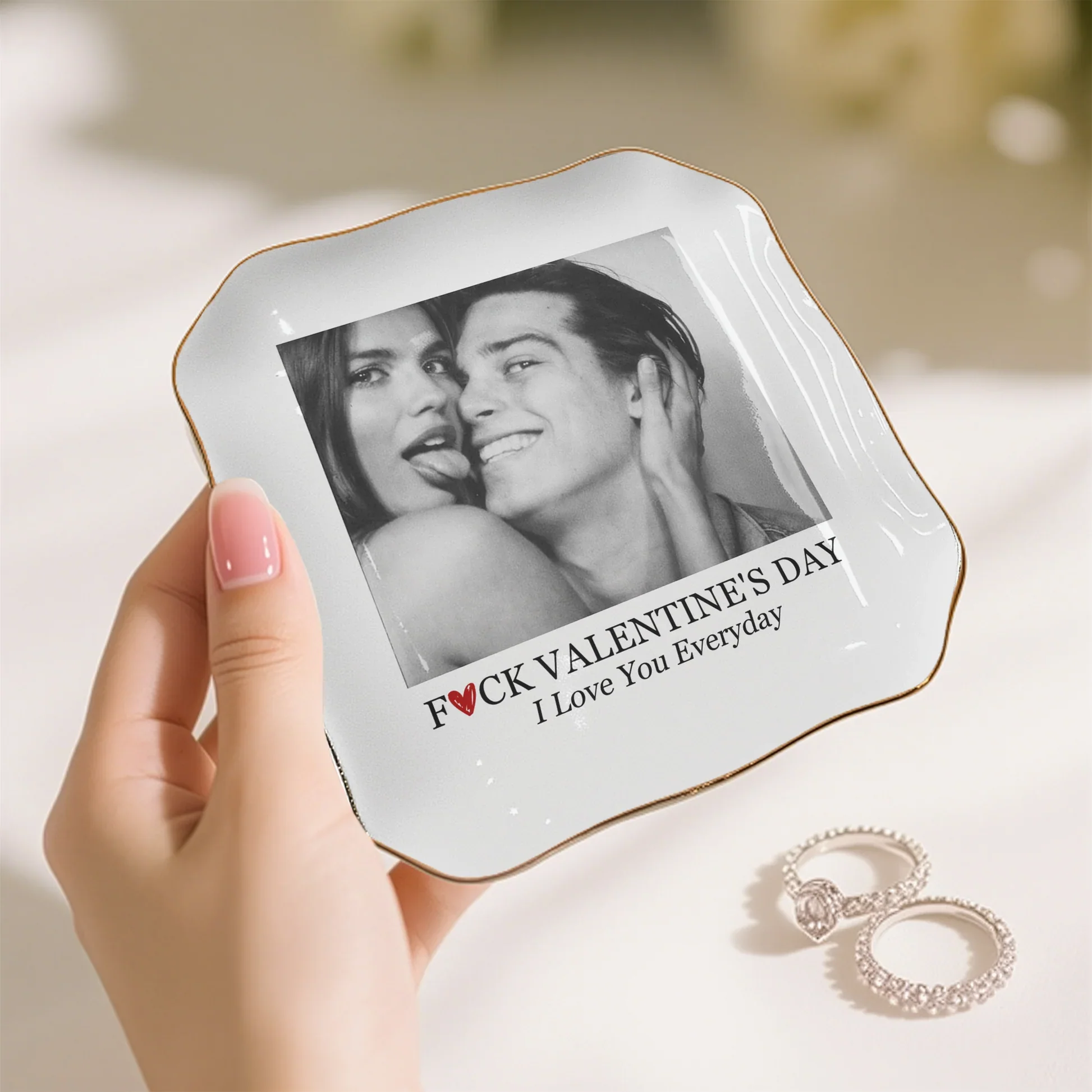 Personalized Photo Jewelry Dish for Couple Vanity Decor, Romantic Keepsake Tray, Unique Gift for Wife or Girlfriend - Image 7