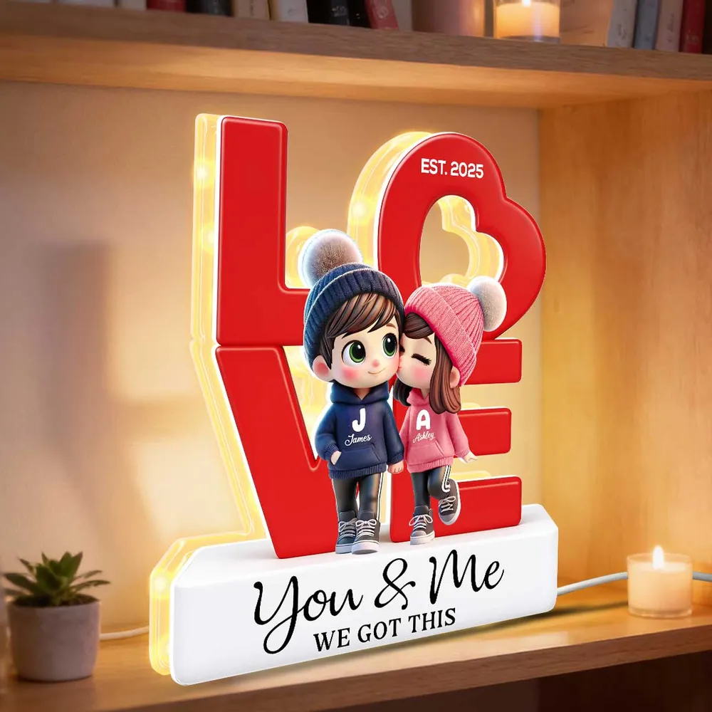 You & Me We Got This Acrylic Light Box with Warm Glow - Personalized Romantic Keepsake Gift for Couples - Image 7