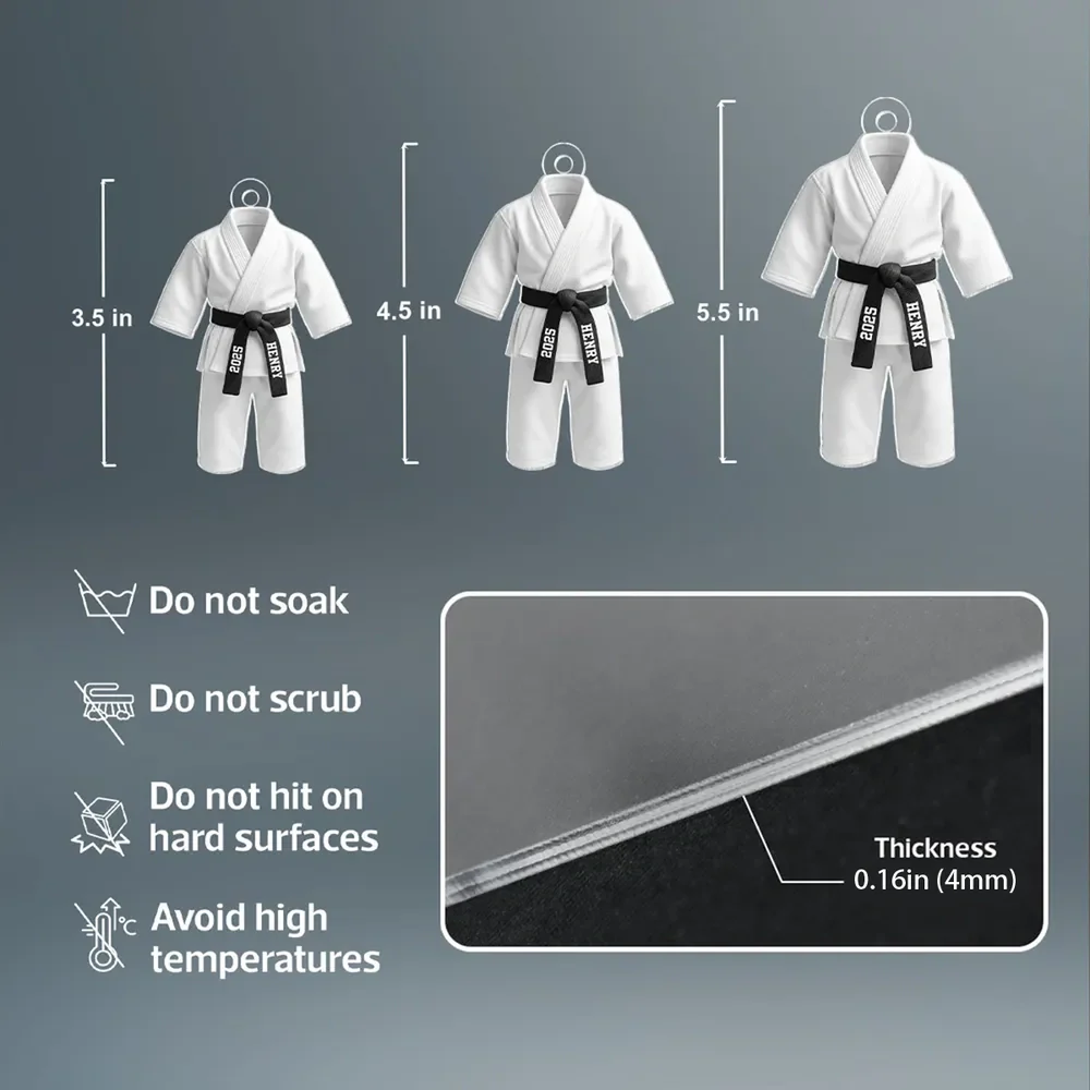 Personalized Martial Arts Uniform Acrylic Ornament, Unique Gift for Kids or Grandkids, Cute Dojo Keepsake for Home Decor - Image 4