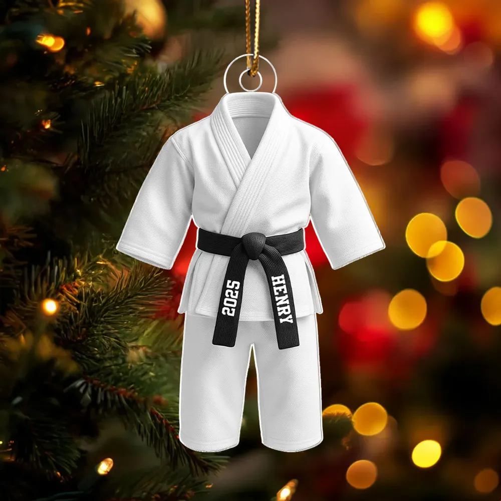 Personalized Martial Arts Uniform Acrylic Ornament, Unique Gift for Kids or Grandkids, Cute Dojo Keepsake for Home Decor - Image 6