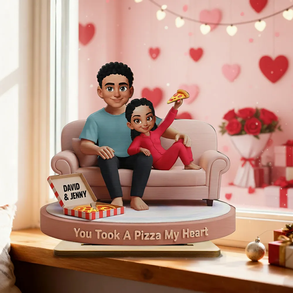 You Took A Pizza My Heart Wooden Plaque - Personalized Cute Couple Home Decor, Funny Romantic Gift - Image 6