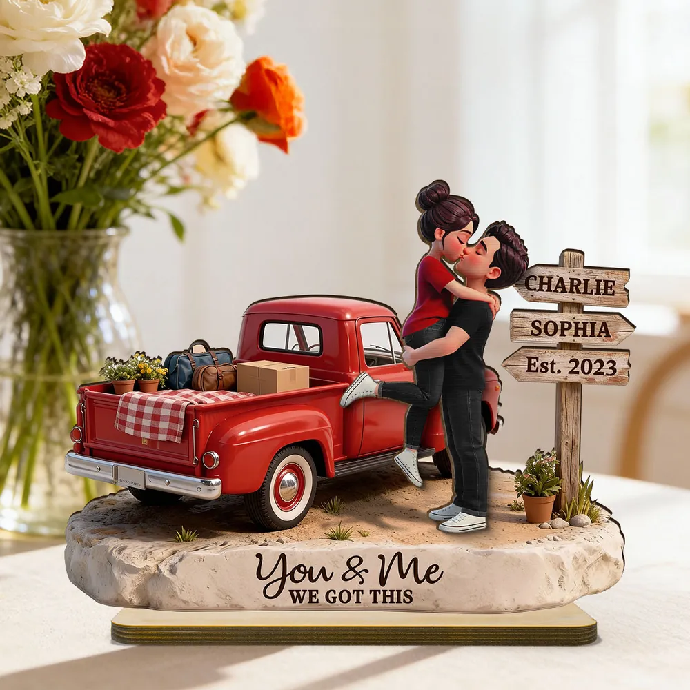 You & Me We Got This 2-Layer Wooden Plaque, Personalized Couple Keepsake Gift for Anniversary or Home Decor