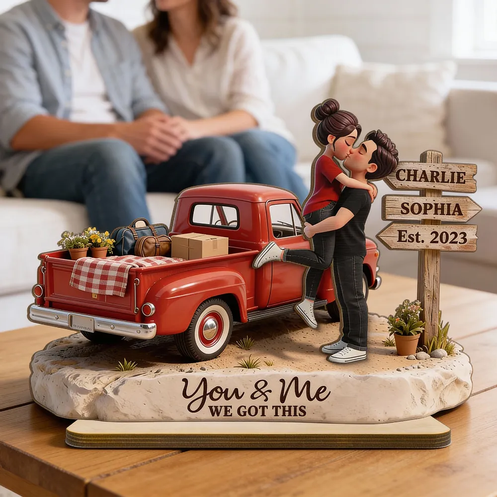 You & Me We Got This 2-Layer Wooden Plaque, Personalized Couple Keepsake Gift for Anniversary or Home Decor - Image 4