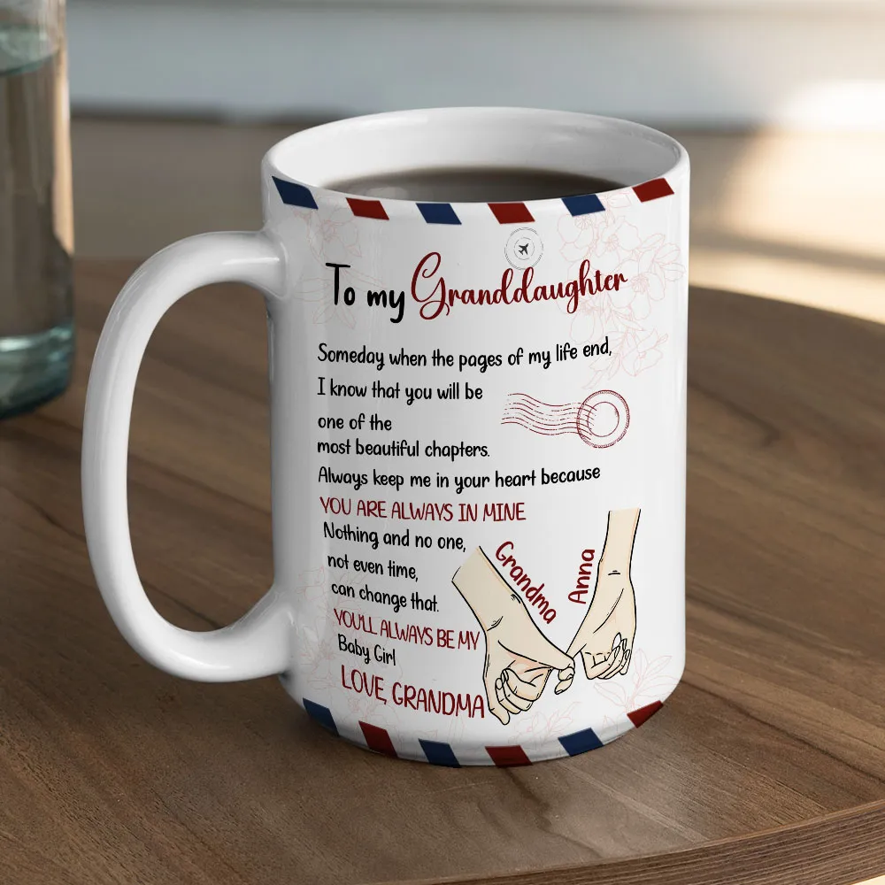 To My Daughter Ceramic Mug, Personalized Sweet Message, Cute Handholding Art, Unique Gift For Daughter - Image 6