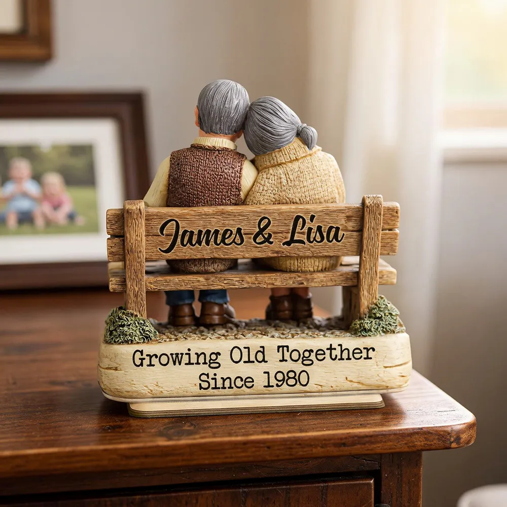 Personalized 2-Layer Wooden Plaque with Cuddling Couple on a Bench, Unique Gift for Couples, Sweet Home Display - Image 6