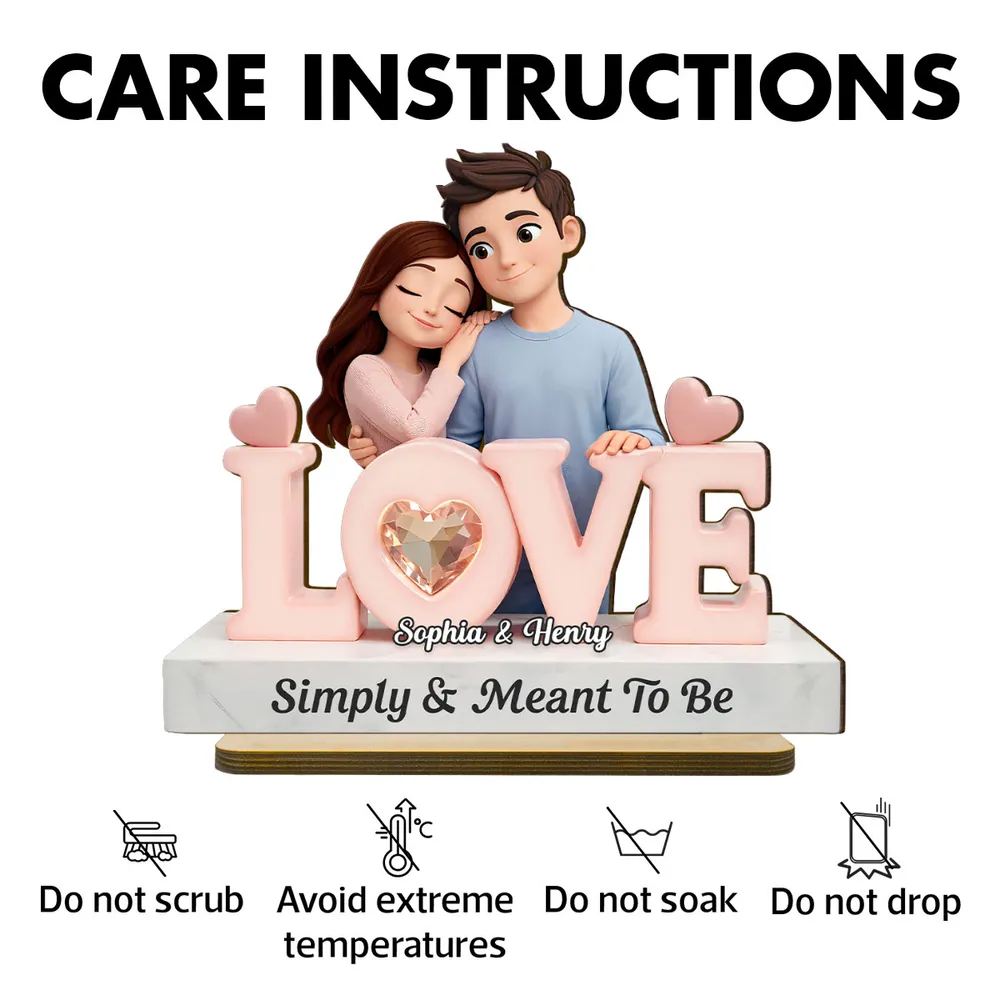 Simply & Meant To Be Wooden Plaque, Personalized Love Decor for Couple Nightstand or Shelf, Thoughtful Unique Gift - Image 7