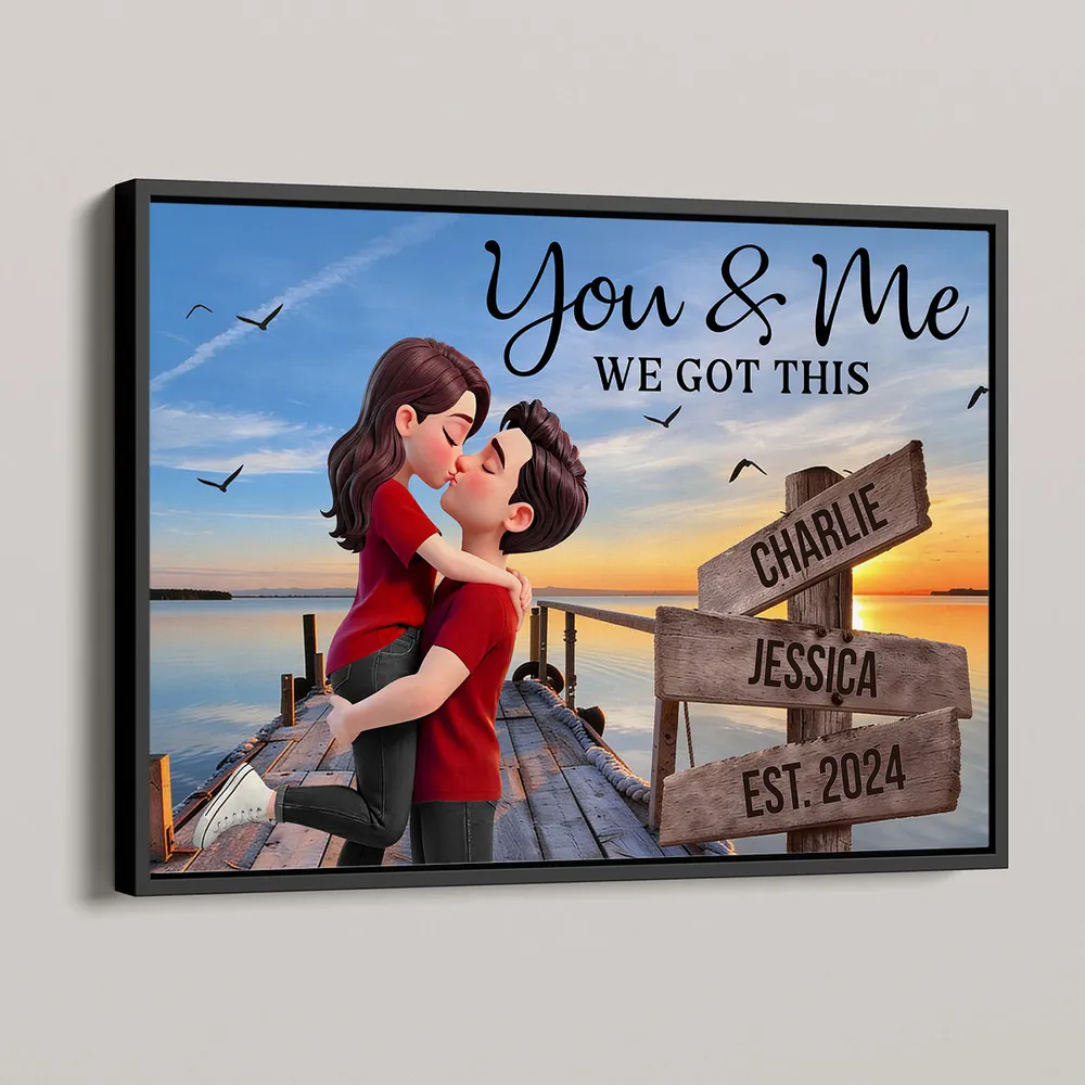 You & Me We Got This Sunset Lake Dock Poster, Personalized Romantic Keepsake, Unique Couple Gift - Image 2